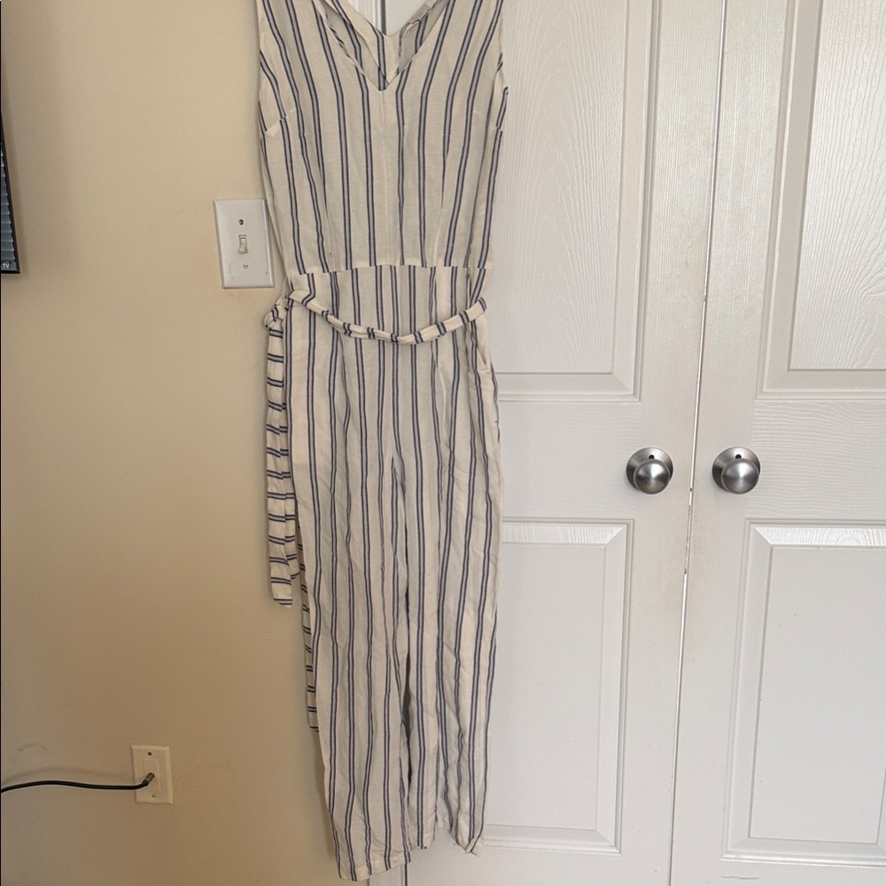 Striped Sleeveless Jumpsuit